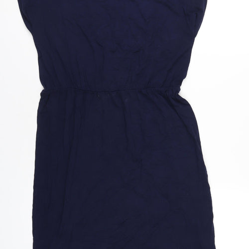 Dorothy Perkins Womens Blue Viscose A-Line Size 12 Round Neck Pullover