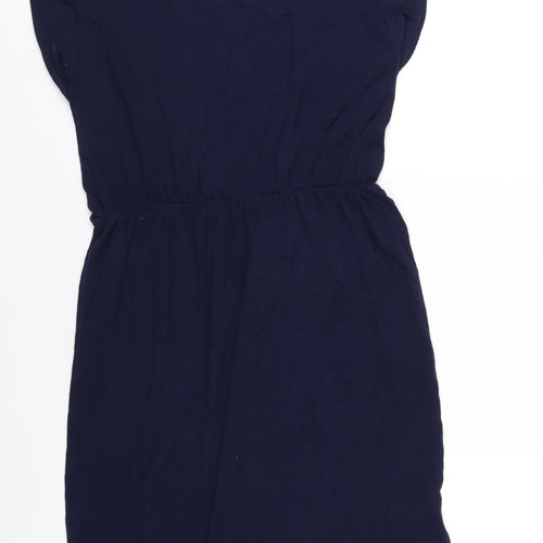 Dorothy Perkins Womens Blue Viscose A-Line Size 12 Round Neck Pullover