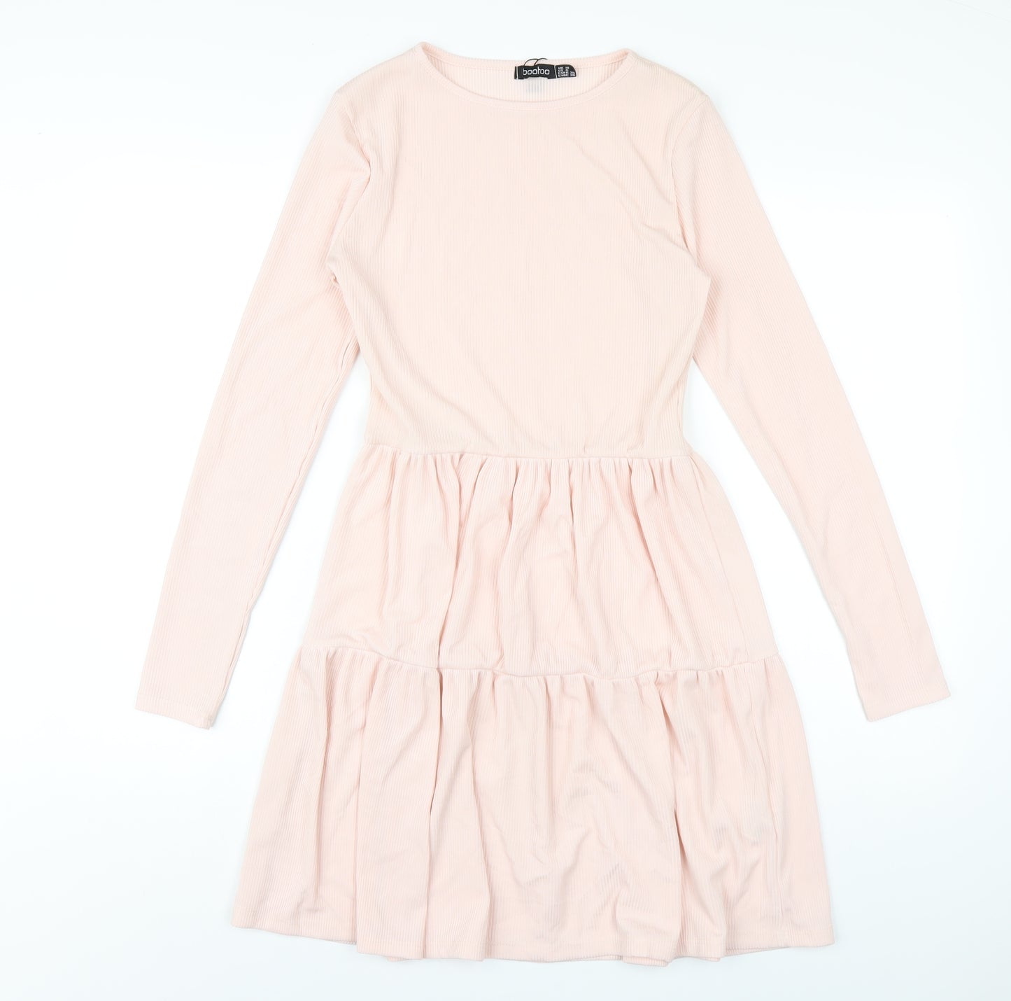 Boohoo Womens Pink Polyester A-Line Size 10 Round Neck Pullover