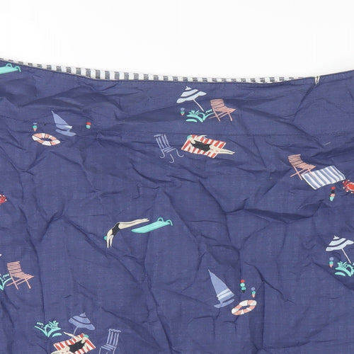 White Stuff Womens Black Geometric Cotton A-Line Skirt Size 18 Zip