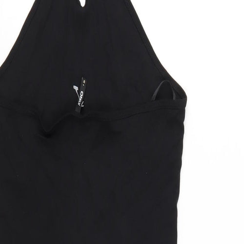 Only Womens Black Cotton Bodycon Size M Halter Pullover