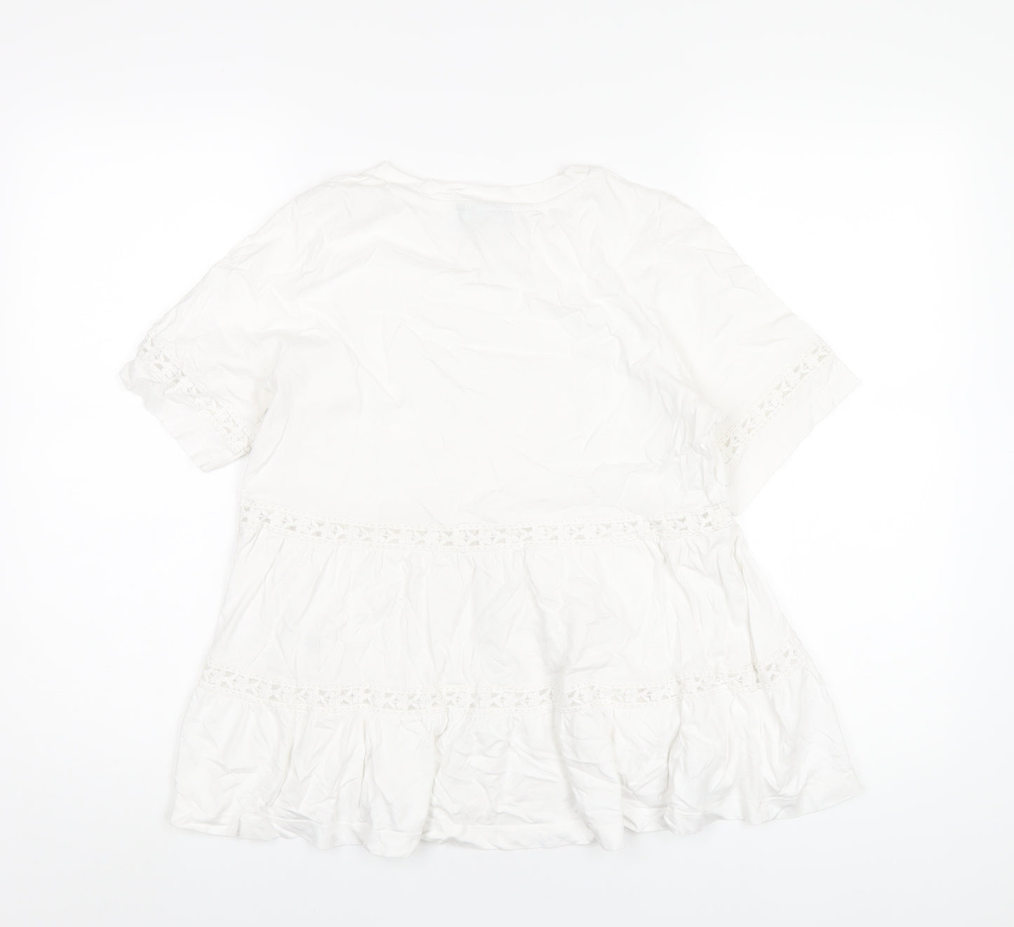 ASOS Womens White Cotton Basic T-Shirt Size 8 Round Neck