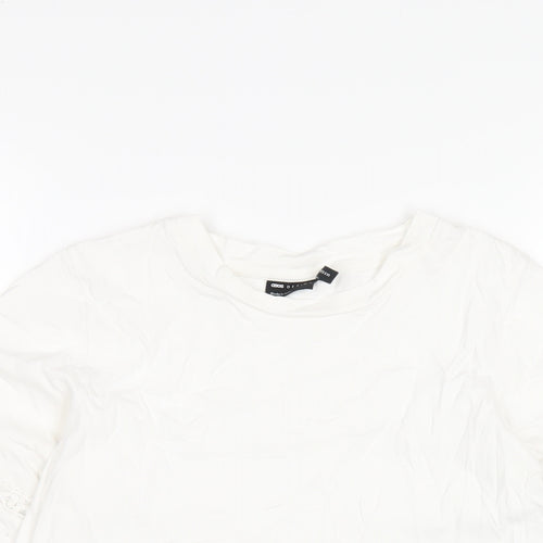ASOS Womens White Cotton Basic T-Shirt Size 8 Round Neck