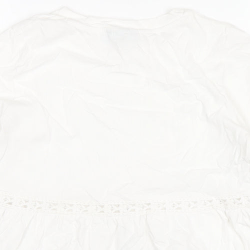 ASOS Womens White Cotton Basic T-Shirt Size 8 Round Neck