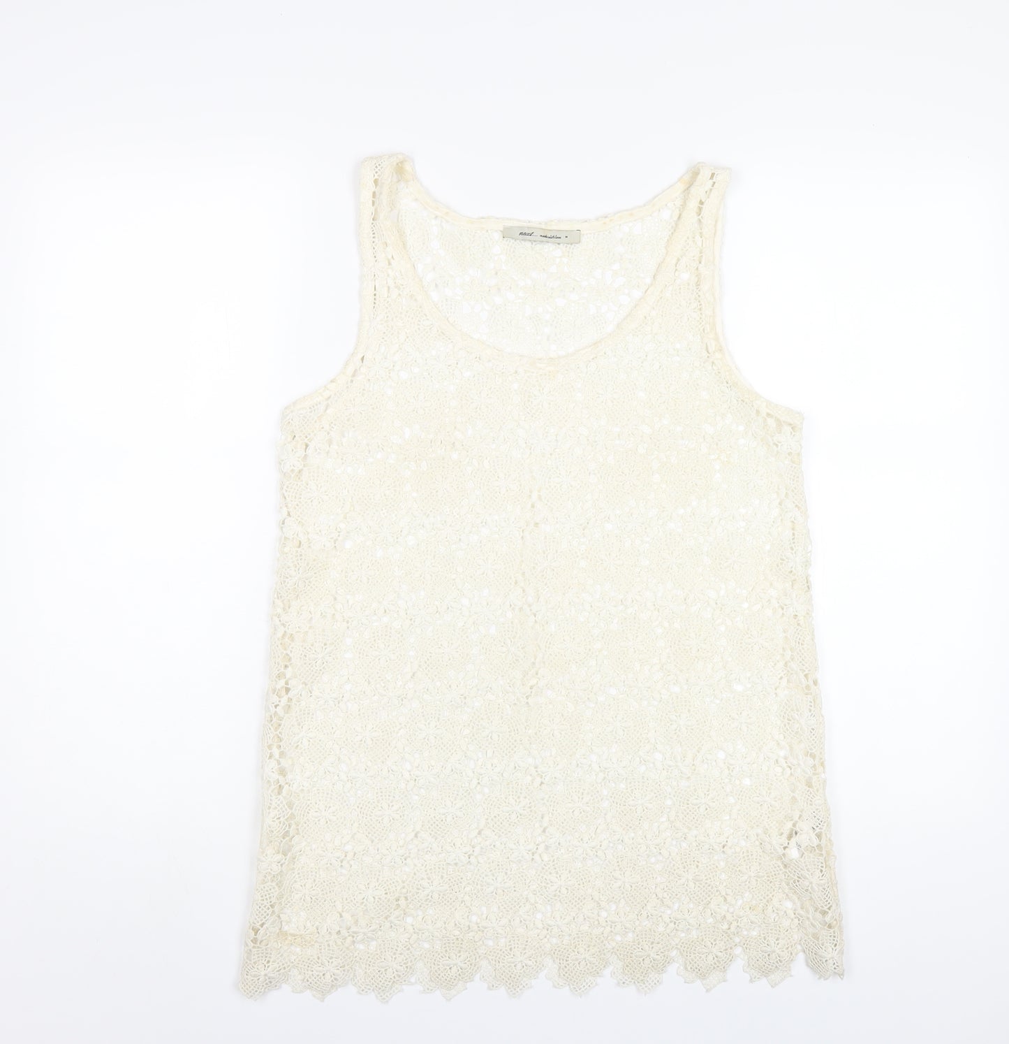 NEXT Womens Ivory Polyester Basic Tank Size 8 Scoop Neck