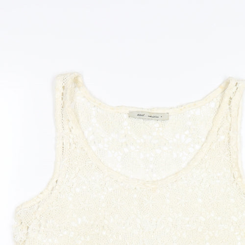 NEXT Womens Ivory Polyester Basic Tank Size 8 Scoop Neck