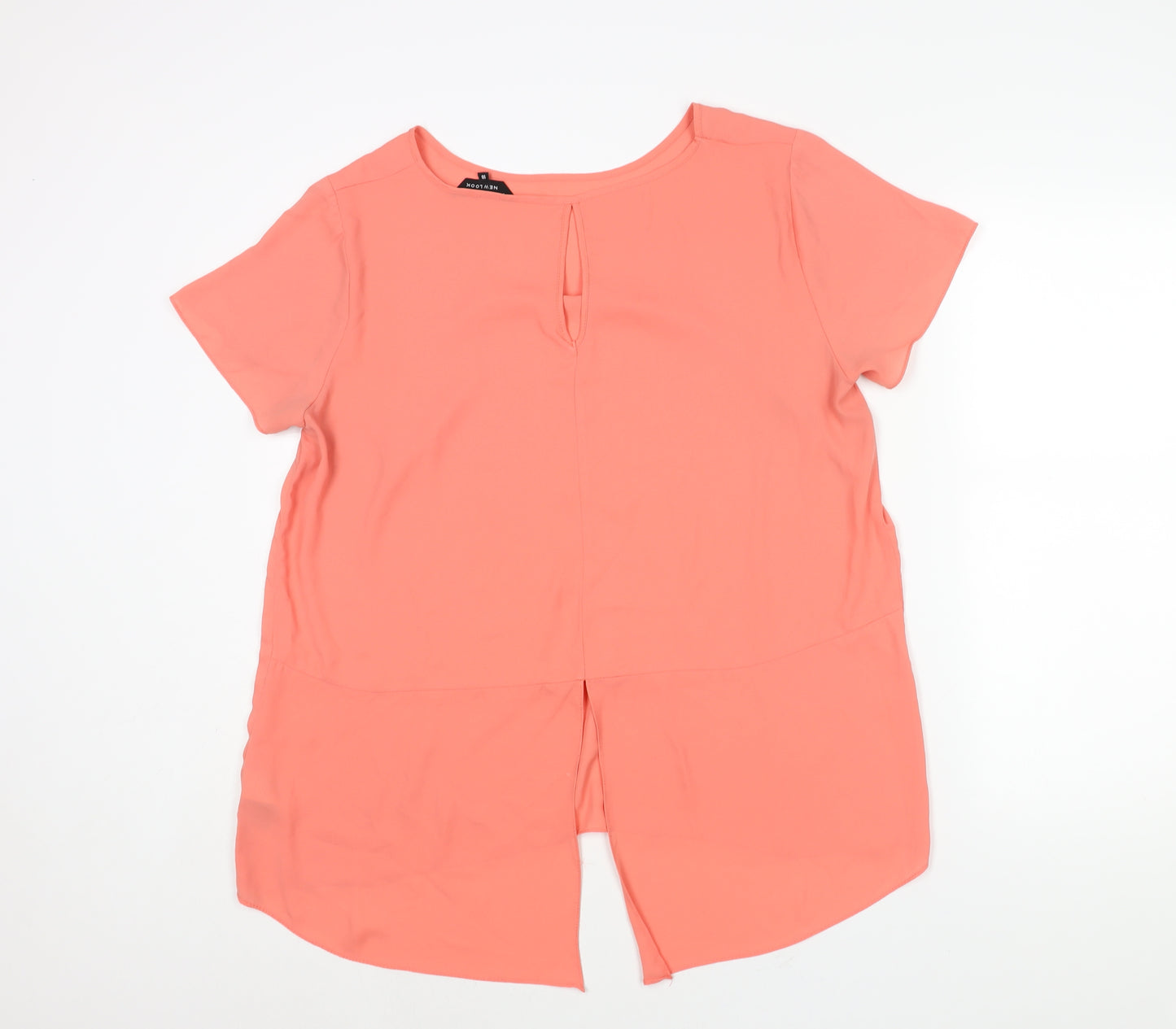 New Look Womens Pink Polyester Basic Blouse Size 18 Round Neck - Vented Back