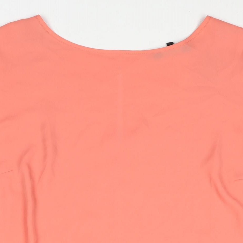 New Look Womens Pink Polyester Basic Blouse Size 18 Round Neck - Vented Back