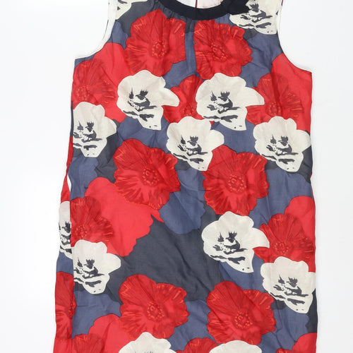 Fenn Wright Manson Womens Multicoloured Floral Silk Shift Size 14 Round Neck Button