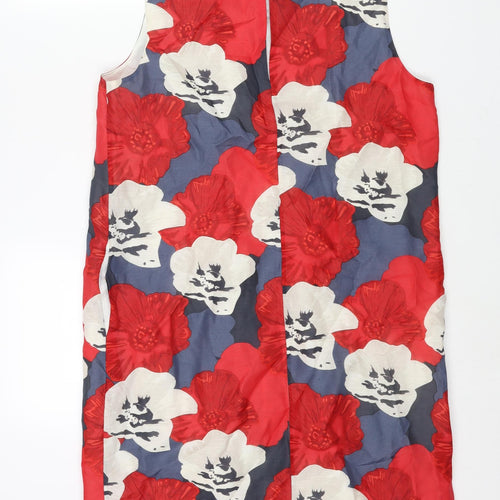 Fenn Wright Manson Womens Multicoloured Floral Silk Shift Size 14 Round Neck Button
