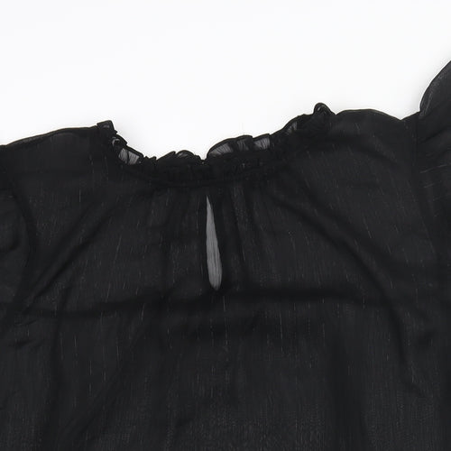 Torrid Womens Black Polyester Basic Blouse Size 18 Round Neck - Semi Sheer Size 18-20