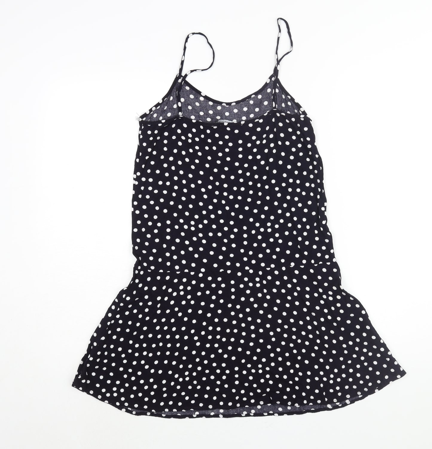 Mango Womens Blue Polka Dot Viscose Mini Size S Scoop Neck Pullover