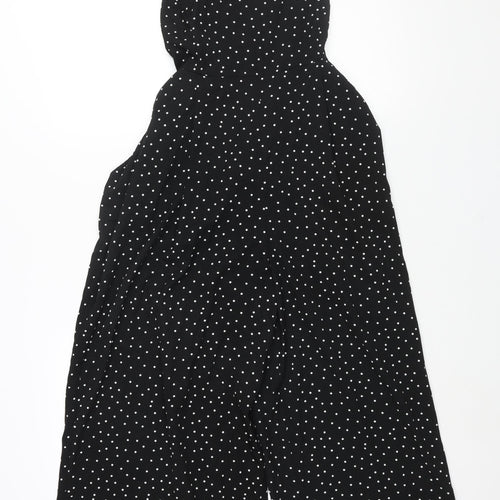 ASOS Womens Black Polka Dot Polyester Jumpsuit One-Piece Size 12 L25 in Button - Frill Strap
