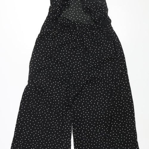 ASOS Womens Black Polka Dot Polyester Jumpsuit One-Piece Size 12 L25 in Button - Frill Strap
