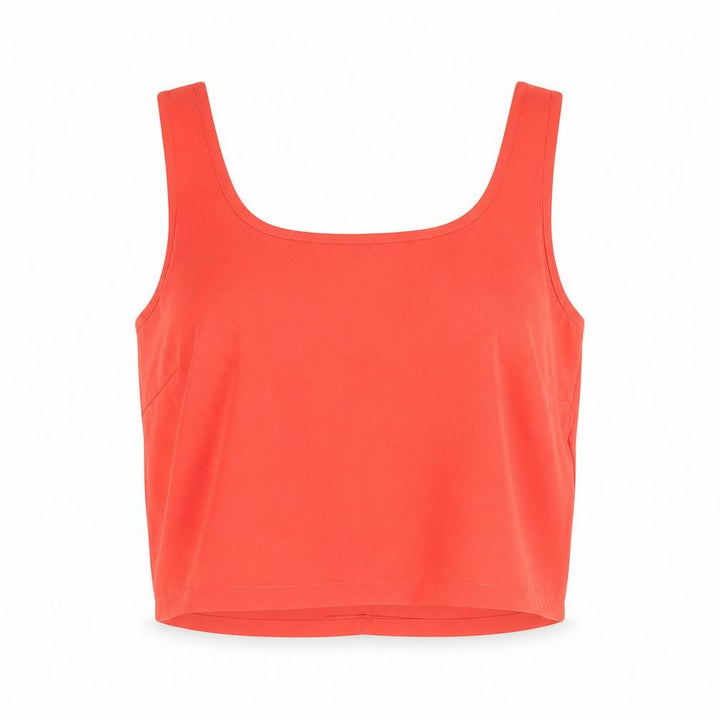 Forever 21 Womens Pink Polyester Cropped Blouse Size S Scoop Neck