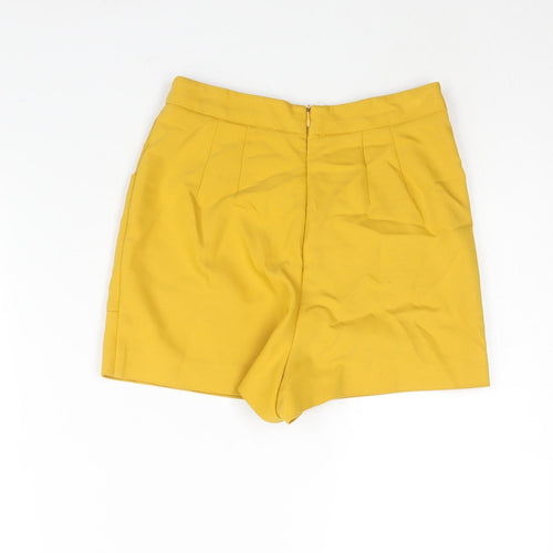 Zara Womens Yellow Polyester Skort Skirt Size XS Zip - Pocket