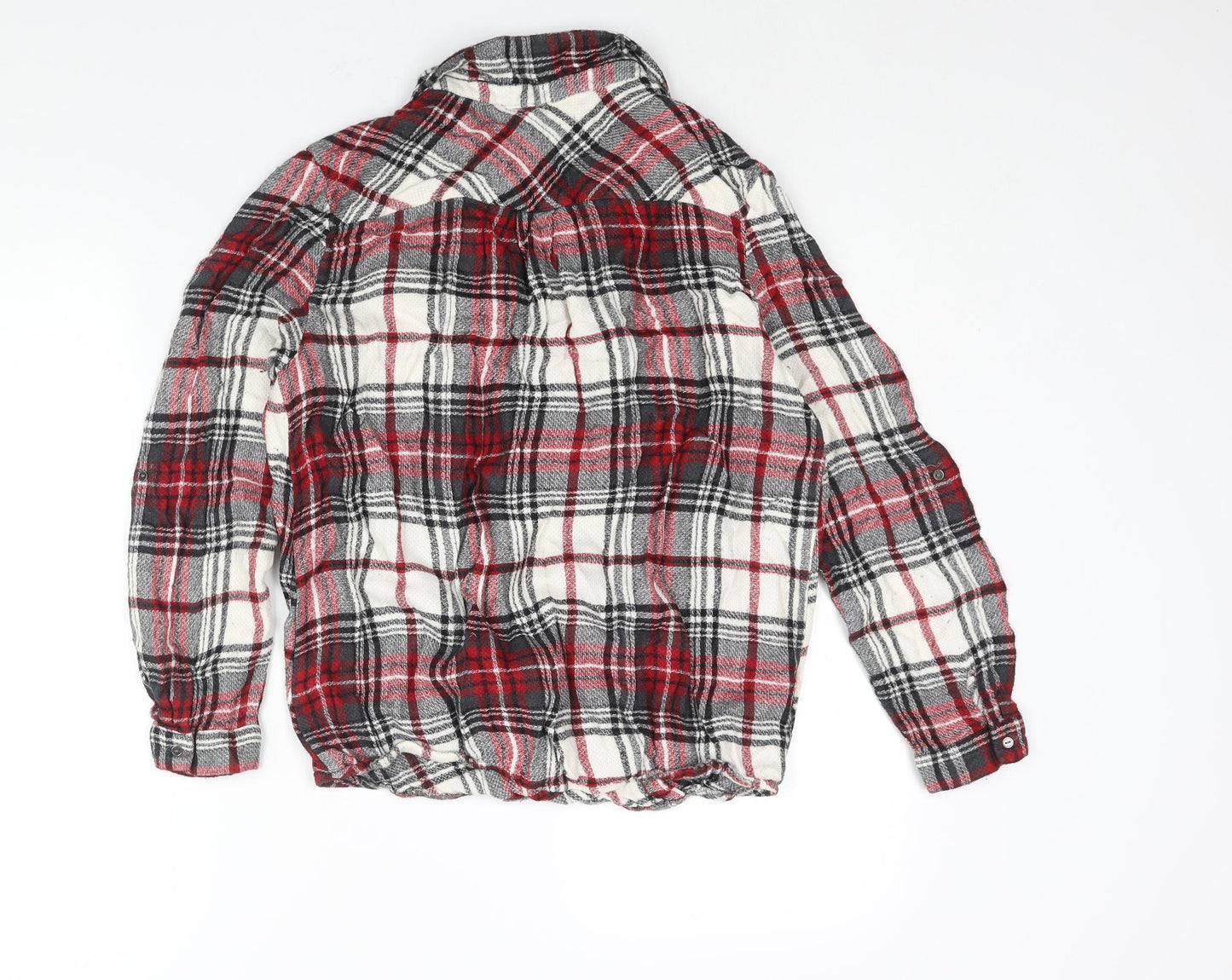 River Island Womens Red Check Viscose Basic Blouse Size 16 Collared