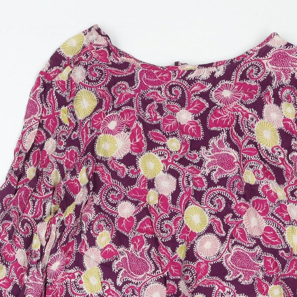 Indigo Womens Multicoloured Geometric Viscose Shift Size 12 Round Neck Tie