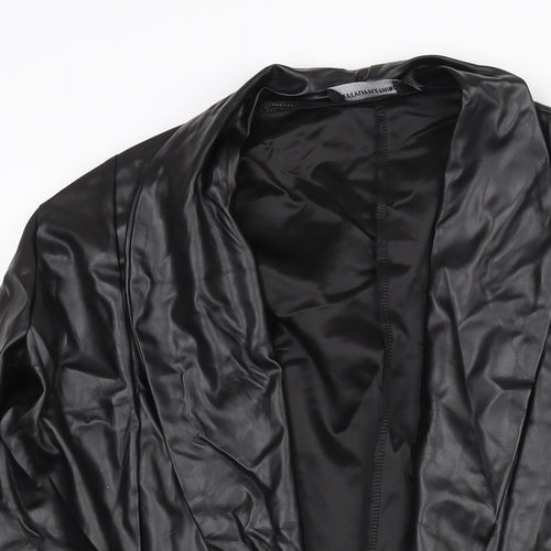 PRETTYLITTLETHING Womens Black Jacket Size 12 - Leather Look