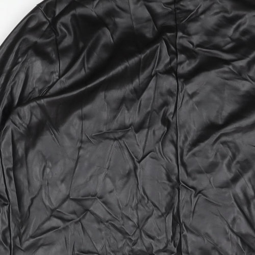 PRETTYLITTLETHING Womens Black Jacket Size 12 - Leather Look