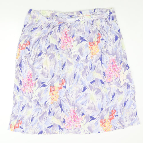 Profiles Womens Multicoloured Geometric Viscose Peasant Skirt Size 22 Zip - Floral Print