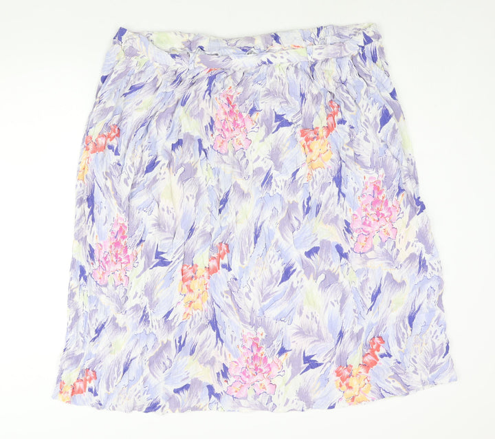 Profiles Womens Multicoloured Geometric Viscose Peasant Skirt Size 22 Zip - Floral Print