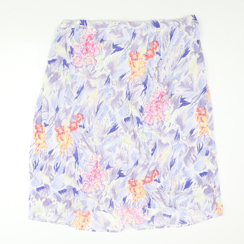 Profiles Womens Multicoloured Geometric Viscose Peasant Skirt Size 22 Zip - Floral Print