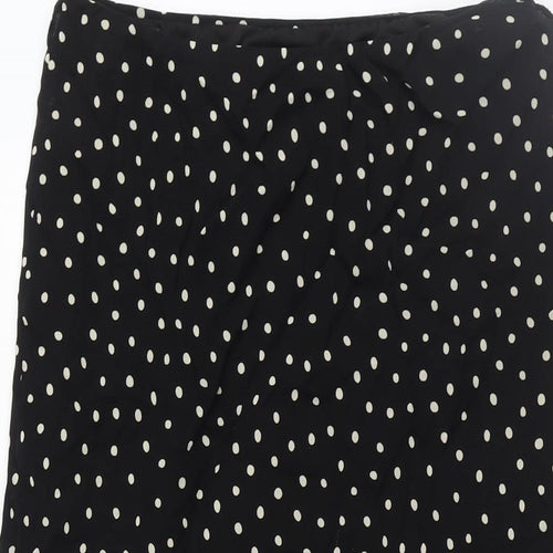 Wallis Womens Black Polka Dot Polyester Trumpet Skirt Size 10