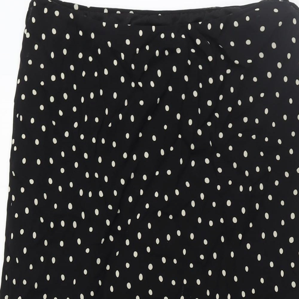 Wallis Womens Black Polka Dot Polyester Trumpet Skirt Size 10