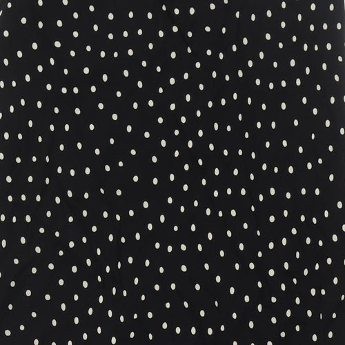 Wallis Womens Black Polka Dot Polyester Trumpet Skirt Size 10