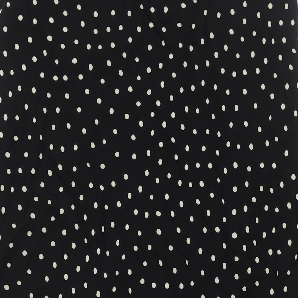 Wallis Womens Black Polka Dot Polyester Trumpet Skirt Size 10