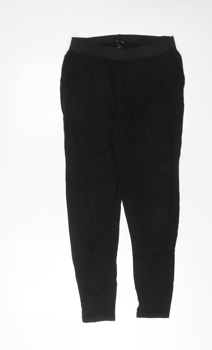 H&M Womens Black Viscose Trousers Size S L28 in Regular