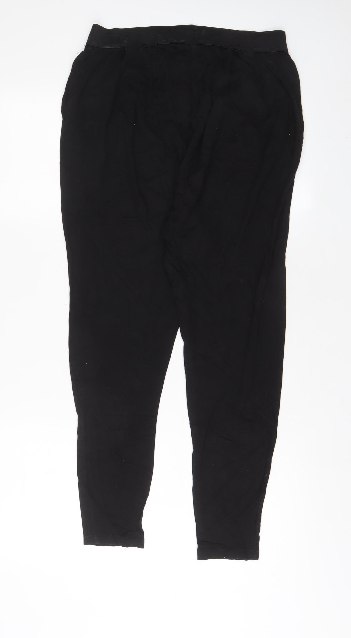 H&M Womens Black Viscose Trousers Size S L28 in Regular