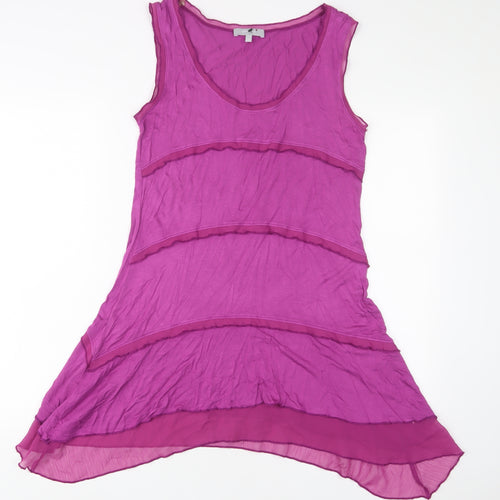 Per Una Womens Purple Viscose A-Line Size 10 Scoop Neck Pullover