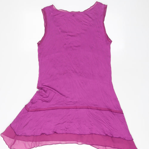 Per Una Womens Purple Viscose A-Line Size 10 Scoop Neck Pullover
