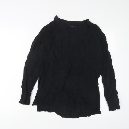 Gap Womens Black Viscose Basic Blouse Size S Boat Neck