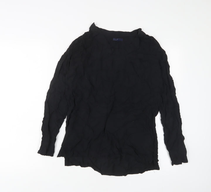 Gap Womens Black Viscose Basic Blouse Size S Boat Neck