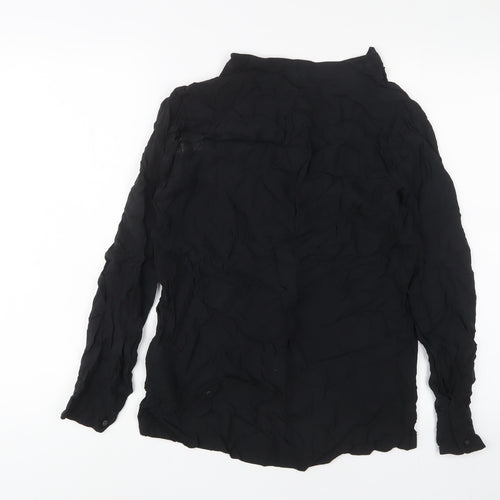 Gap Womens Black Viscose Basic Blouse Size S Boat Neck