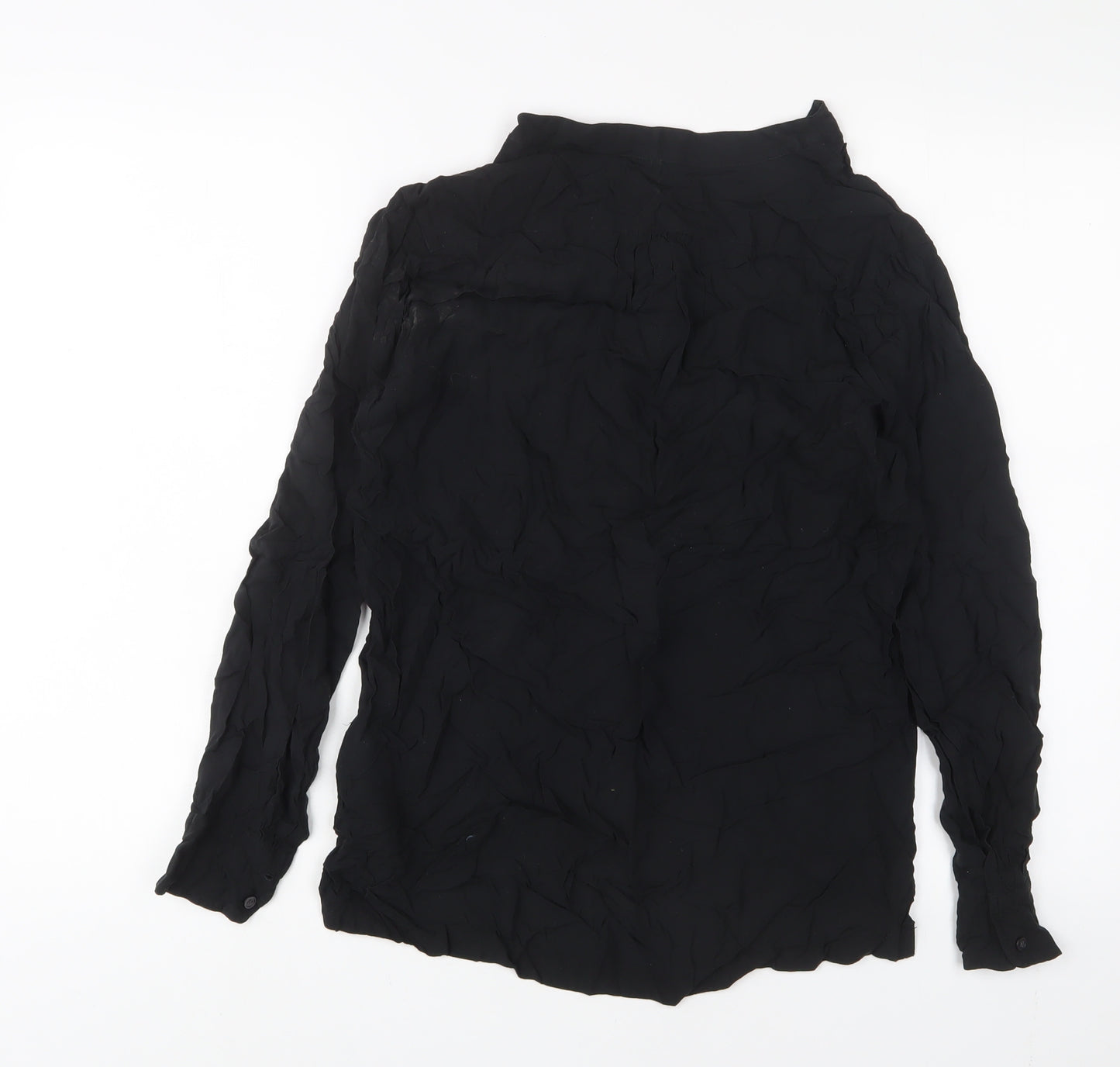 Gap Womens Black Viscose Basic Blouse Size S Boat Neck
