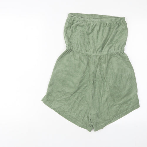 John Lewis Womens Green Cotton Playsuit One-Piece Size S Pullover - Beach wear