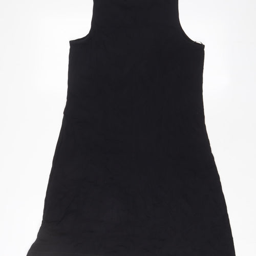 Marks and Spencer Womens Black Viscose A-Line Size 8 Boat Neck Pullover