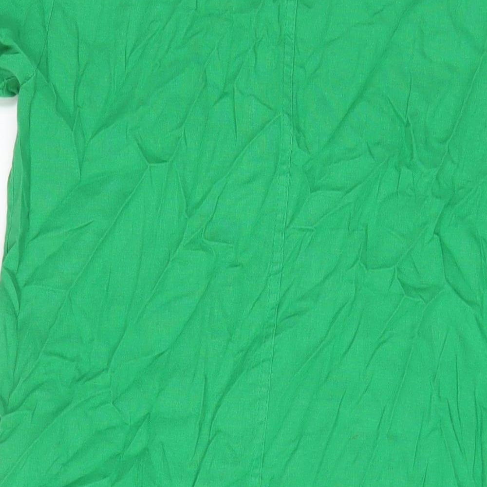 Marks and Spencer Womens Green Linen A-Line Size 12 V-Neck Pullover
