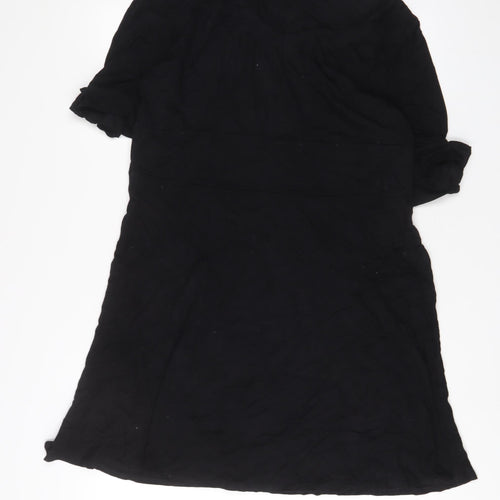 David Emanuel Womens Black Viscose A-Line Size 20 Scoop Neck Pullover