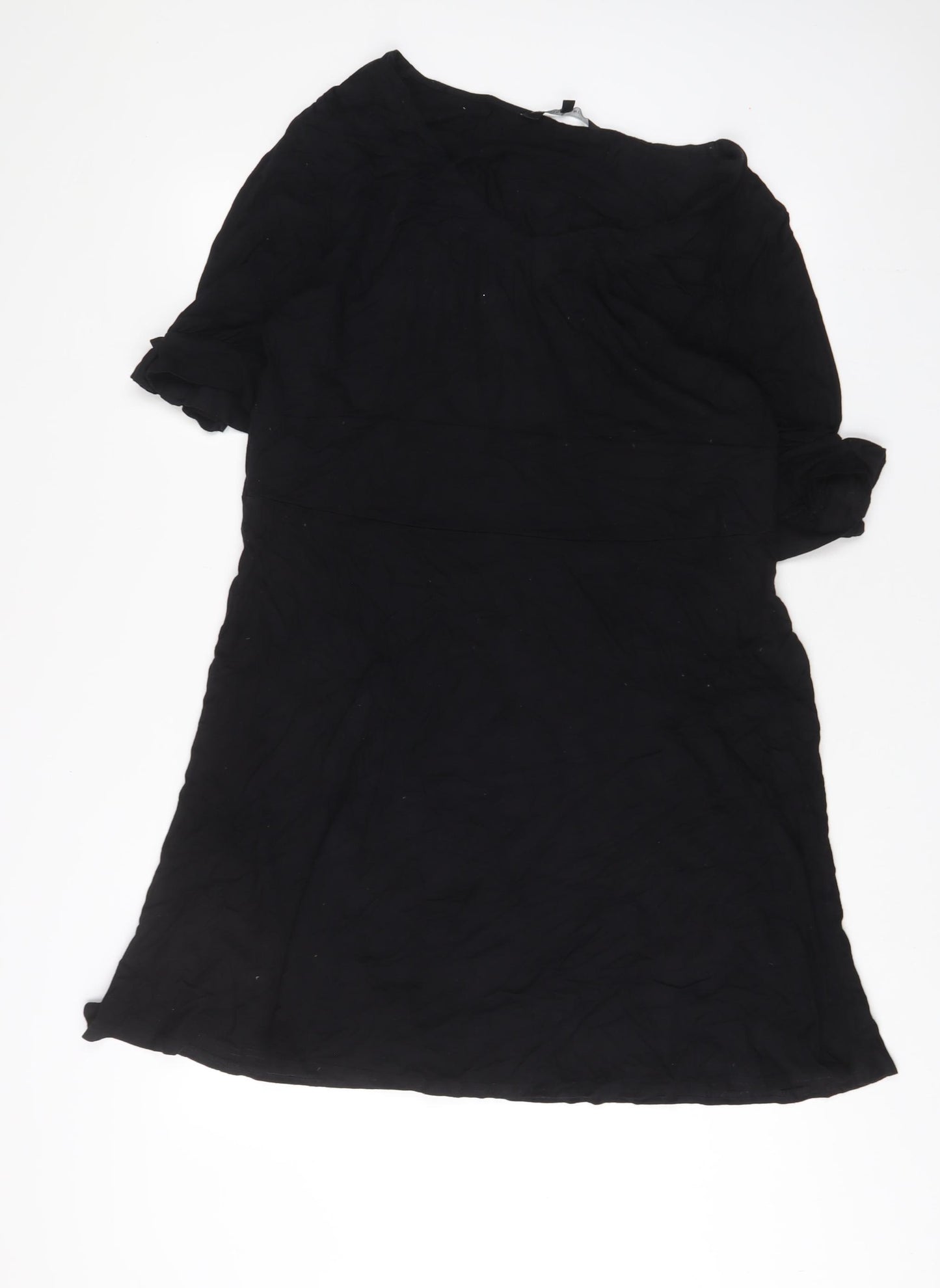 David Emanuel Womens Black Viscose A-Line Size 20 Scoop Neck Pullover