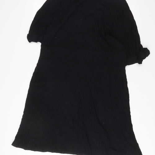 David Emanuel Womens Black Viscose A-Line Size 20 Scoop Neck Pullover