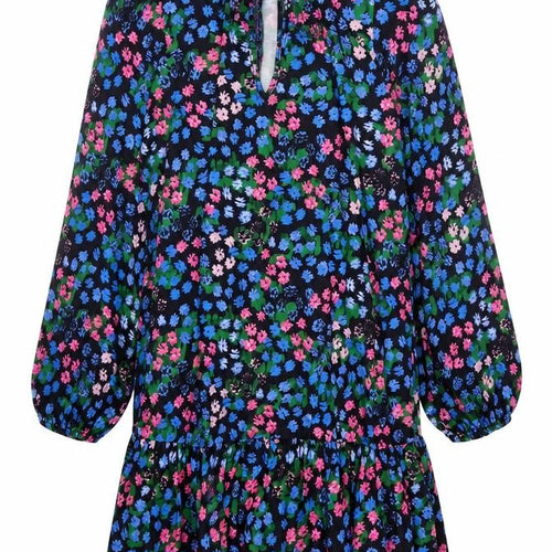 ASOS Womens Multicoloured Floral Polyester A-Line Size 10 Round Neck Tie - Keyhole neck