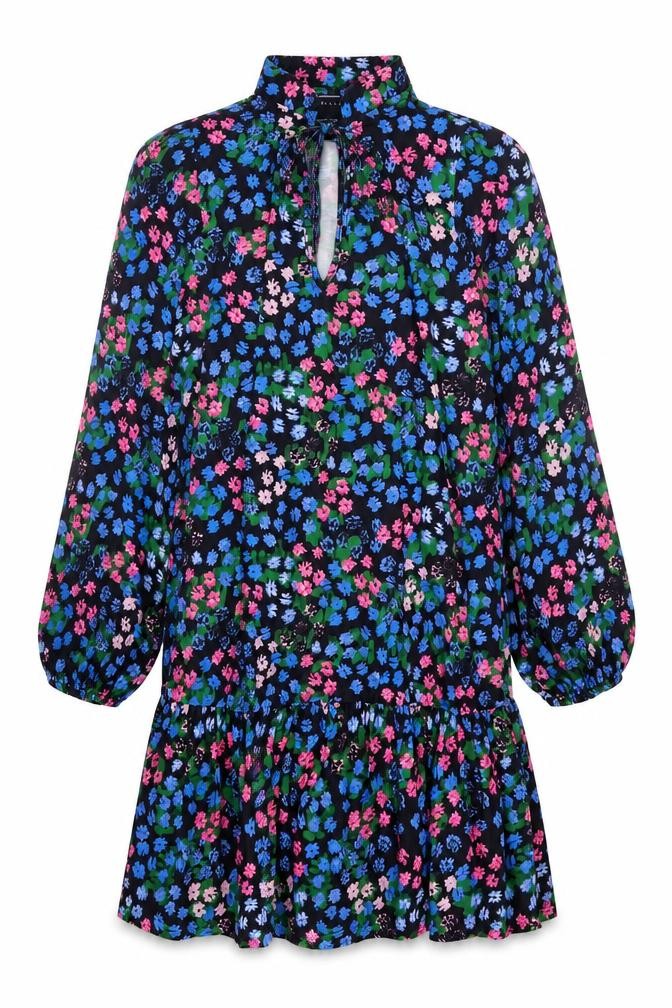ASOS Womens Multicoloured Floral Polyester A-Line Size 10 Round Neck Tie - Keyhole neck