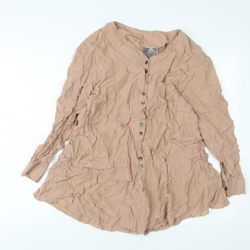 Jeffrey Rogers Womens Pink Viscose A-Line Size 10 V-Neck Button
