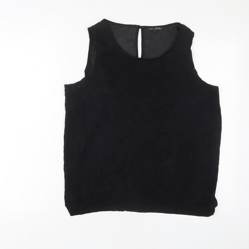 NEXT Womens Black Viscose Basic Tank Size 16 Boat Neck