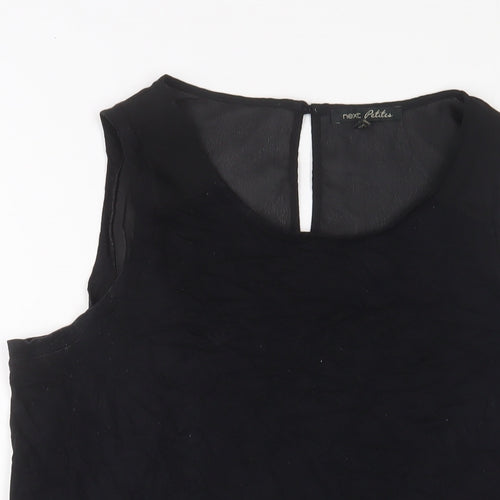 NEXT Womens Black Viscose Basic Tank Size 16 Boat Neck